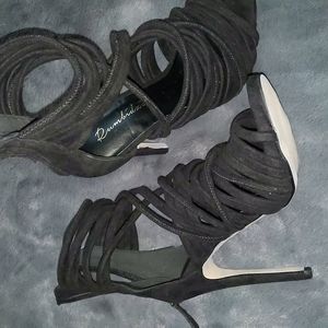 NWOT Black Strappy Stilettos